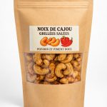 noix de cajou grillée avec un mélange de piment doux et de poivron